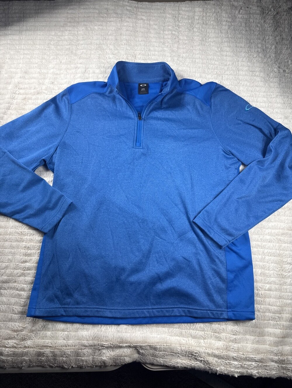 Oakley Sweatshirt Men XL Blue Golf Pullover 1/4 Zip Mock Neck Work Travel Fleece